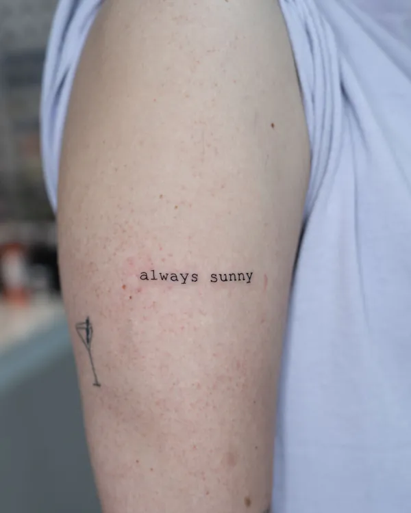 Typewriter font quote upper arm lettering tattoo Bangkok