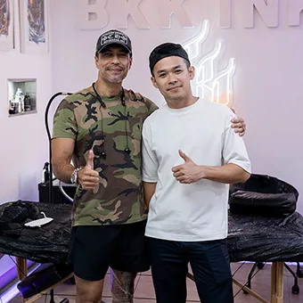 Keng Chartchai (เก่ง ชาติชาย), Thai actor, tattooed at BKK INK Bangkok