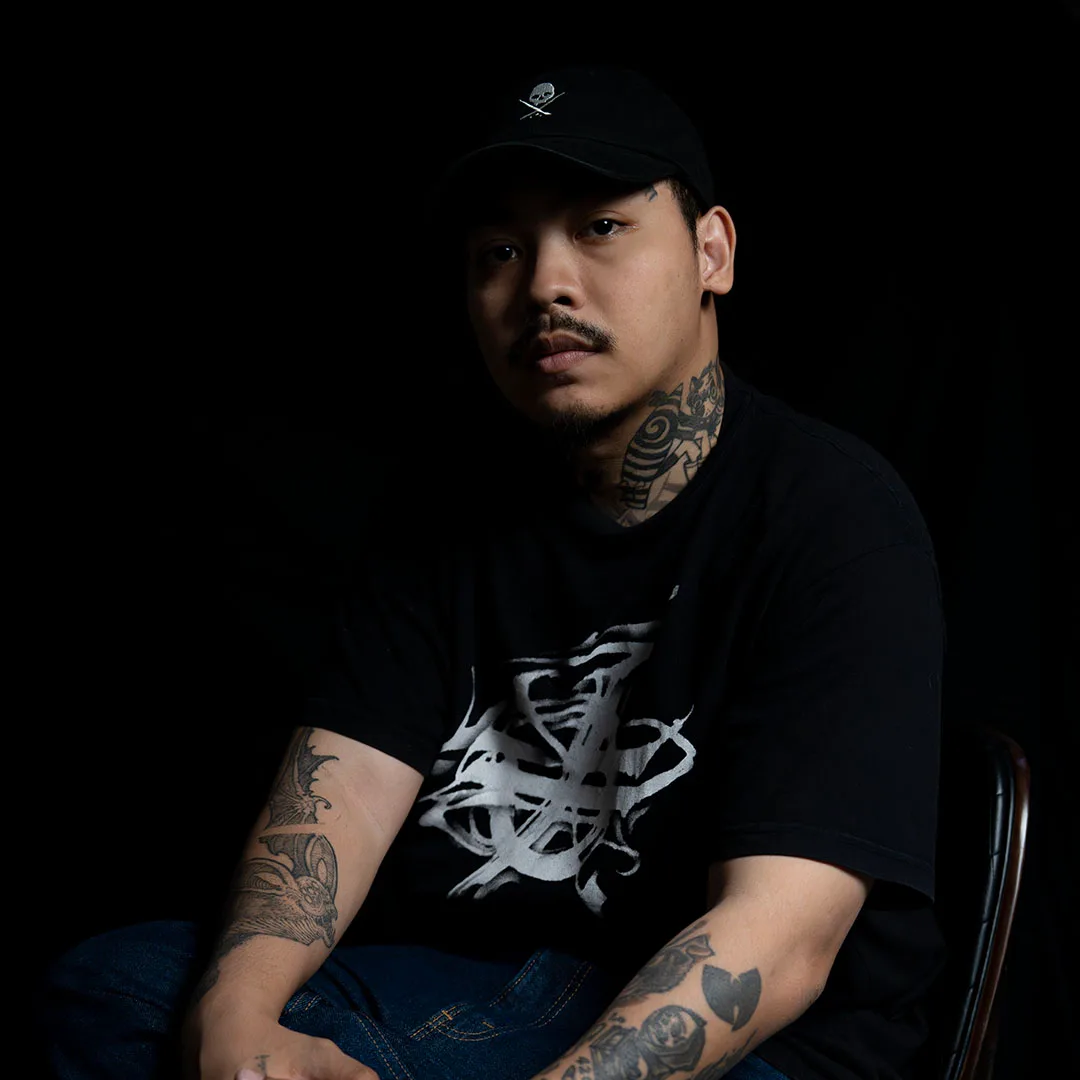 Titun, new school tattoo artist at BKK INK Bangkok, studio portrait