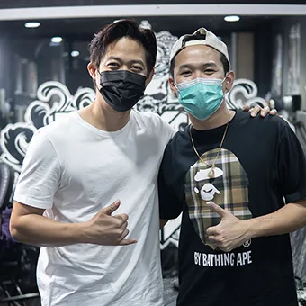 Too Popetorn (ตู่ ภพธร), Thai actor and singer, tattooed at BKK INK Bangkok